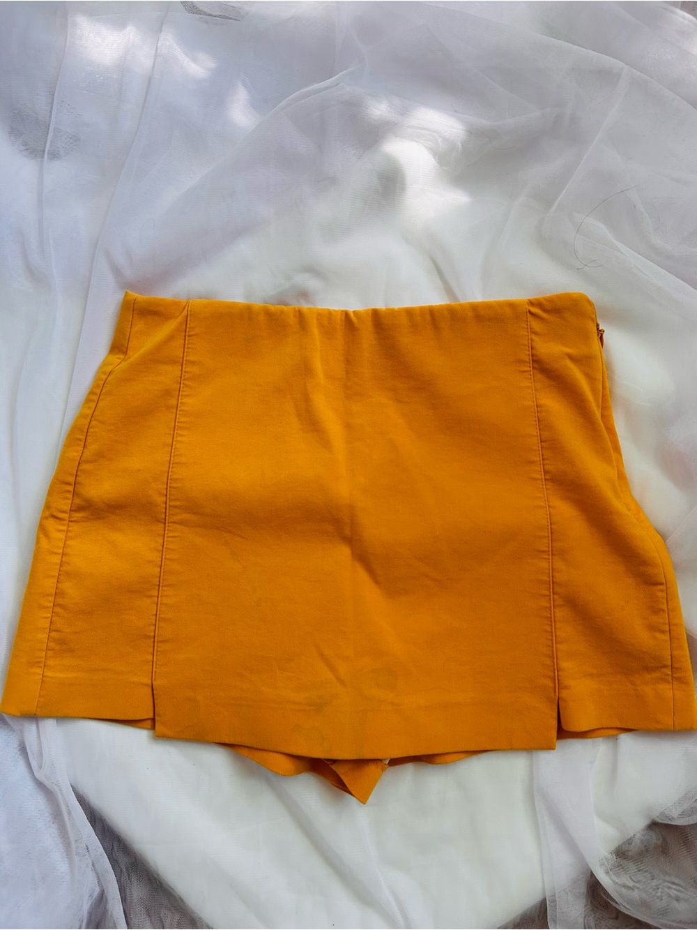 Zara Mustard Yellow High-Rise Skort